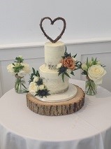 2 tier semi naked wedding cake